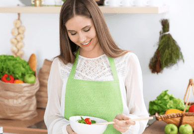 Woman preparing a fresh salad