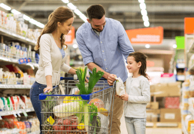 Family shopping together