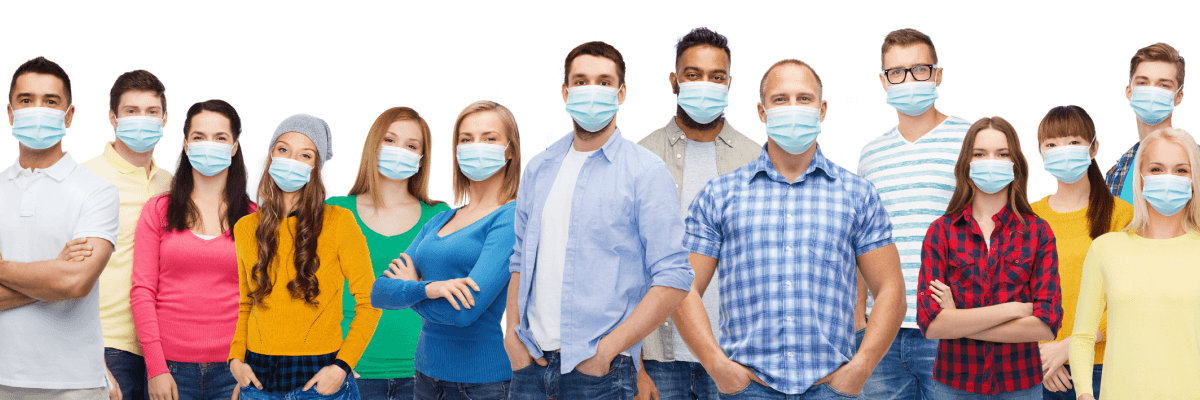 The BoroBazar team wearing face masks